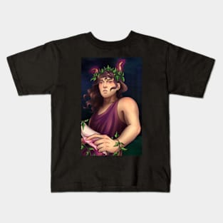 Dionysus with Bull Horns Greek Mythology Comic In a Wine-Dark Dream Kids T-Shirt